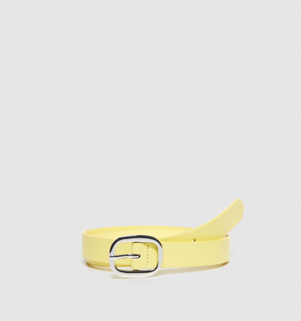 Belt with oval buckle. - women's belts - Yellow | Sisley image number 1